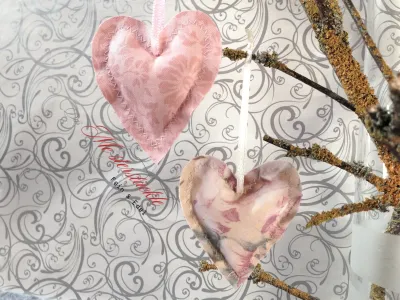 stoffherzchen dekoherz rosa geschenkanhaenger