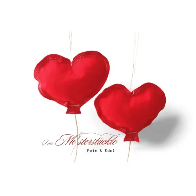 Herzballon Stoffballon Dekoanhänger rot Name