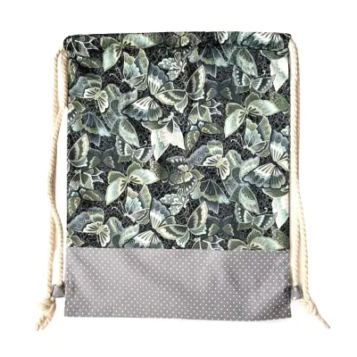 Personalizable match bag gym bag with name butterfly motif dots gym bag grey dots personalized woman girl buy