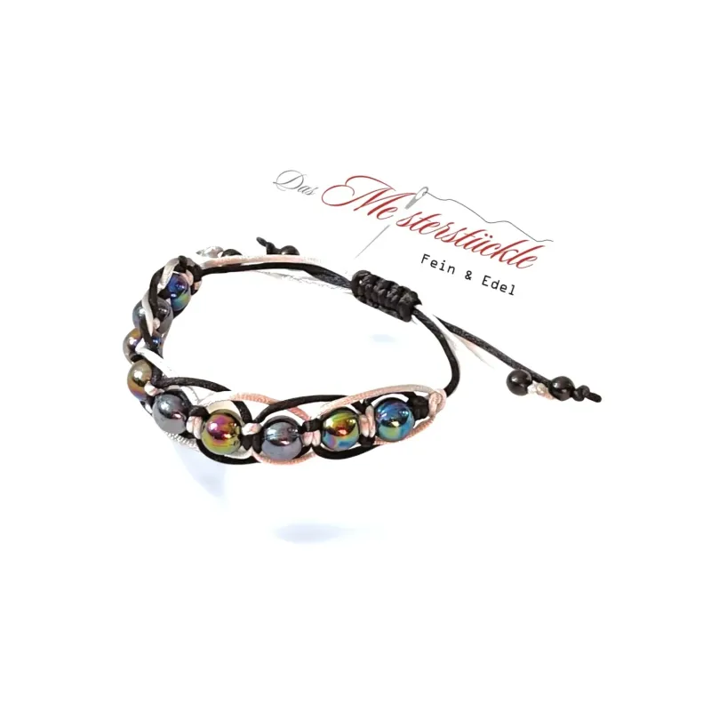 Friendship bracelet gray hand-knotted