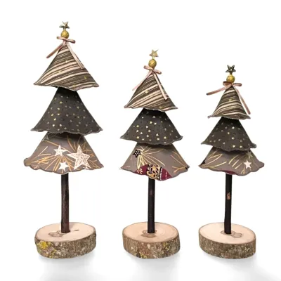 Christmas decoration fir tree taupe brown stand fabric tree