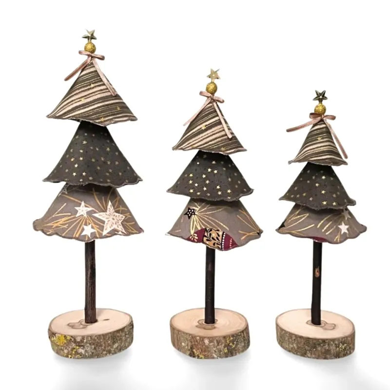 Christmas decoration fir tree taupe brown stand fabric tree