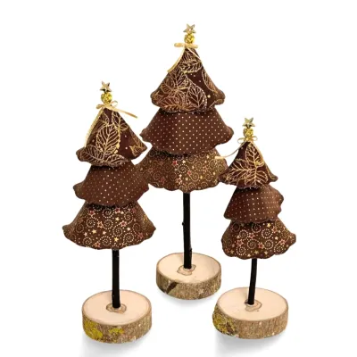 Christmas tree brown gold fabric tree winter decoration Christmas display