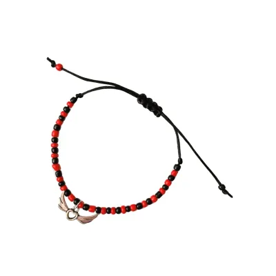 Bracelet angel wings red black handmade