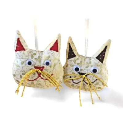 Gift pendant Christmas tree decoration fabric cat stylish exclusive