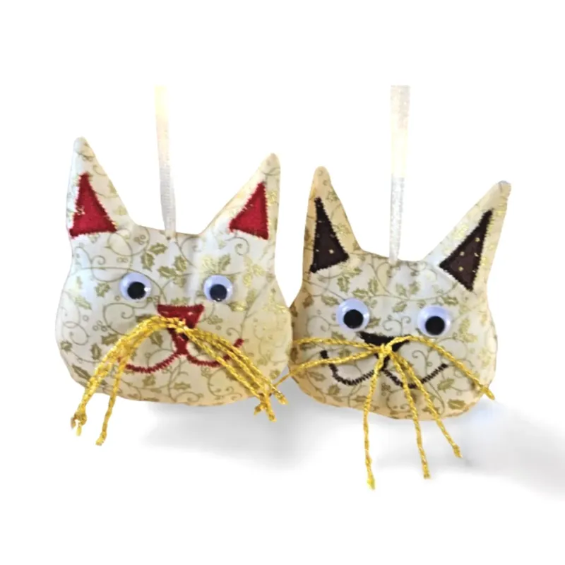 Gift pendant Christmas tree decoration fabric cat stylish exclusive