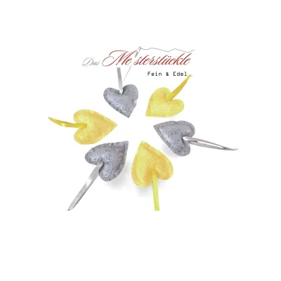 geschenkanhaenger stoffherzchen gelb silber handgefertigt