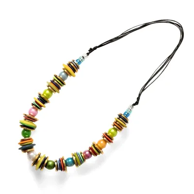 Statement necklace thick wide chunky boho style colorful women's gold-colored