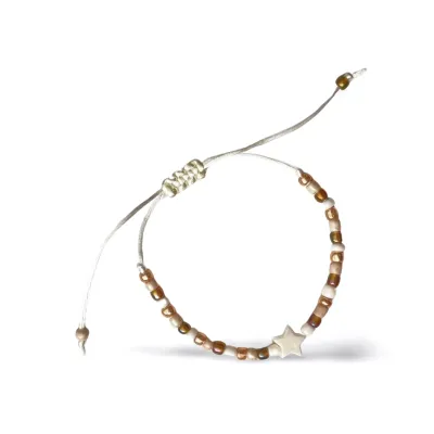 filigree adjustable pearl bracelet with sliding knot