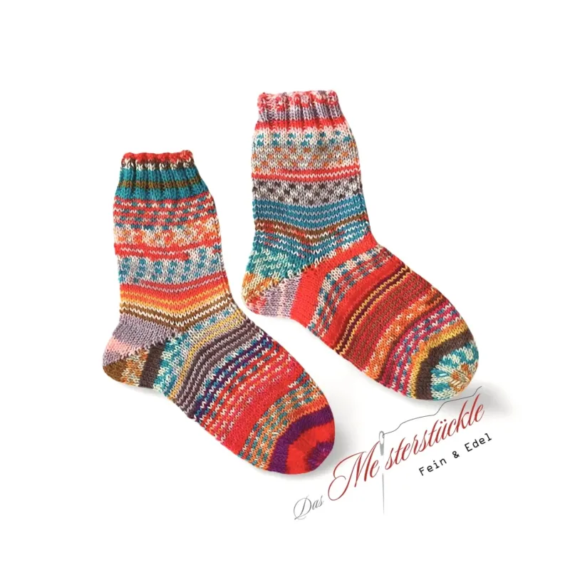 Stricksocken Kinder Größe 29-30 Ringelsocken bunt