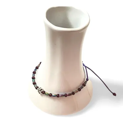 Friendship bracelet thin beads bangle clover leaf diy