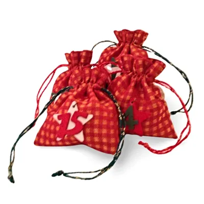 Advent calendar 2024 bags to fill yourself red gold gift bag poinsettia