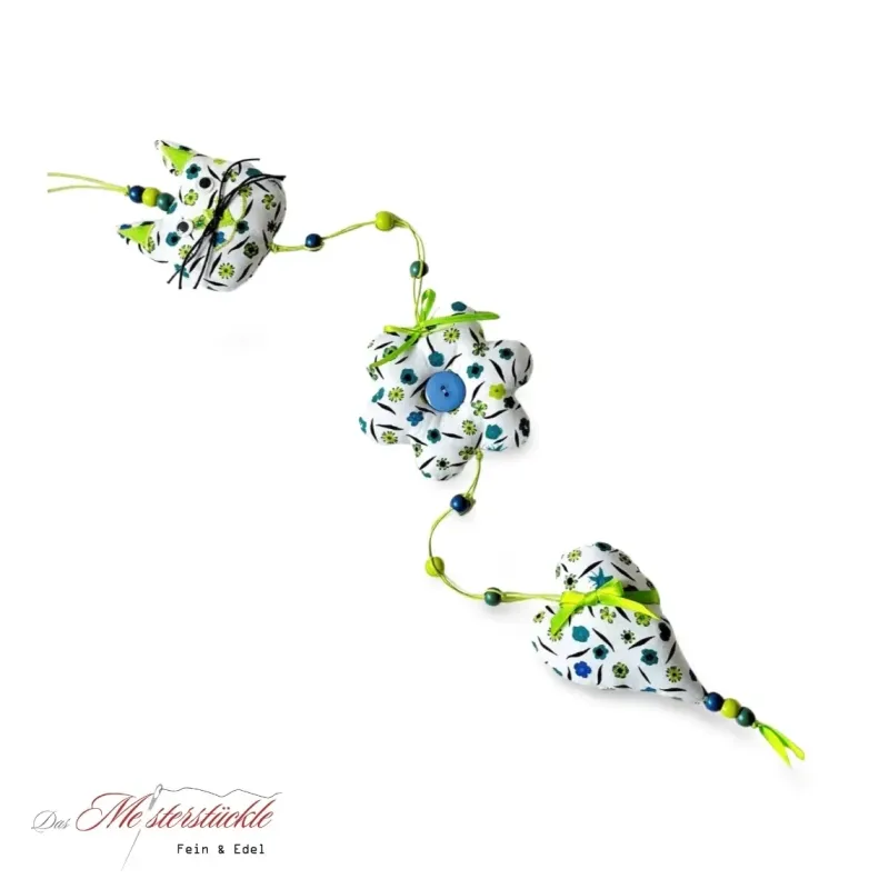 Blumengirlande Hängedeko Dekohänger handgefertigt dekohaenger handgemacht katzenmobile haengedeko