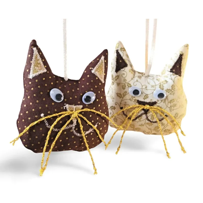 Christmas tree decorations fortune cats nostalgic Christmas decorations brown beige