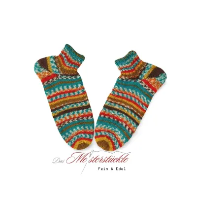 Sneaker socks, self-knitted summer socks, desired size 36 - 44, Norwegian pattern Knitted socks Norwegian pattern orange turquoise hand knitted
