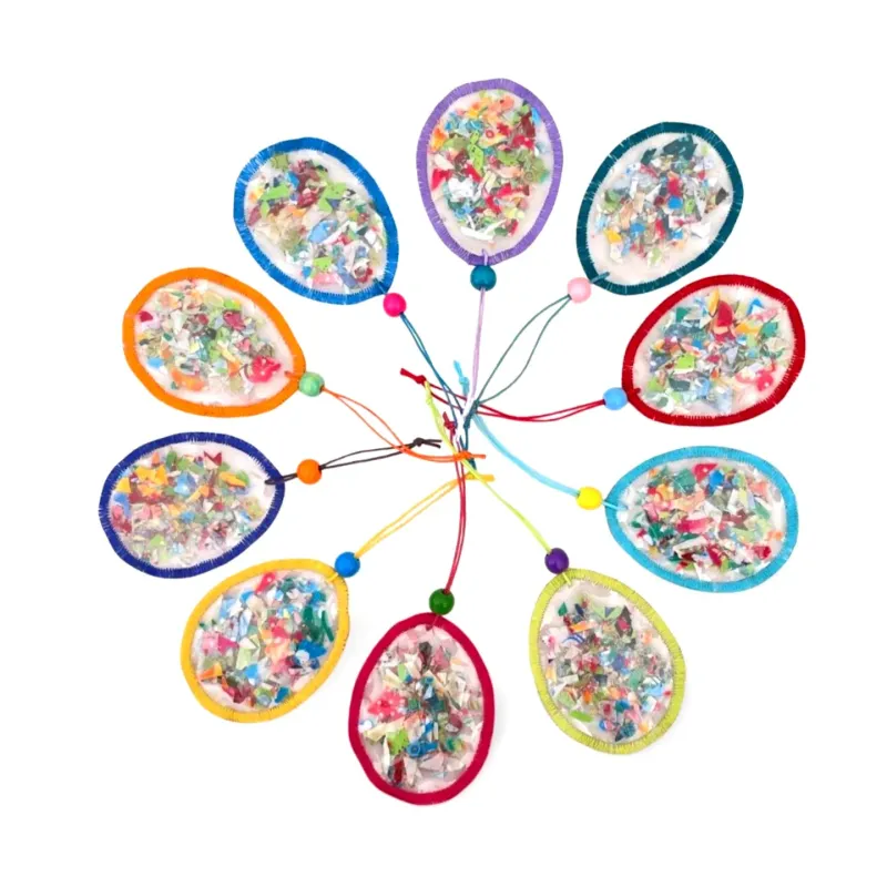 Handmade confetti eggs - stylish spring decoration set of 10 Buy easter eggs set 10 pieces rainbow colors colorful handmade