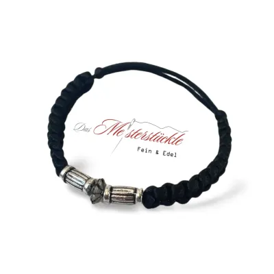 Knot bracelet black handmade for men and women