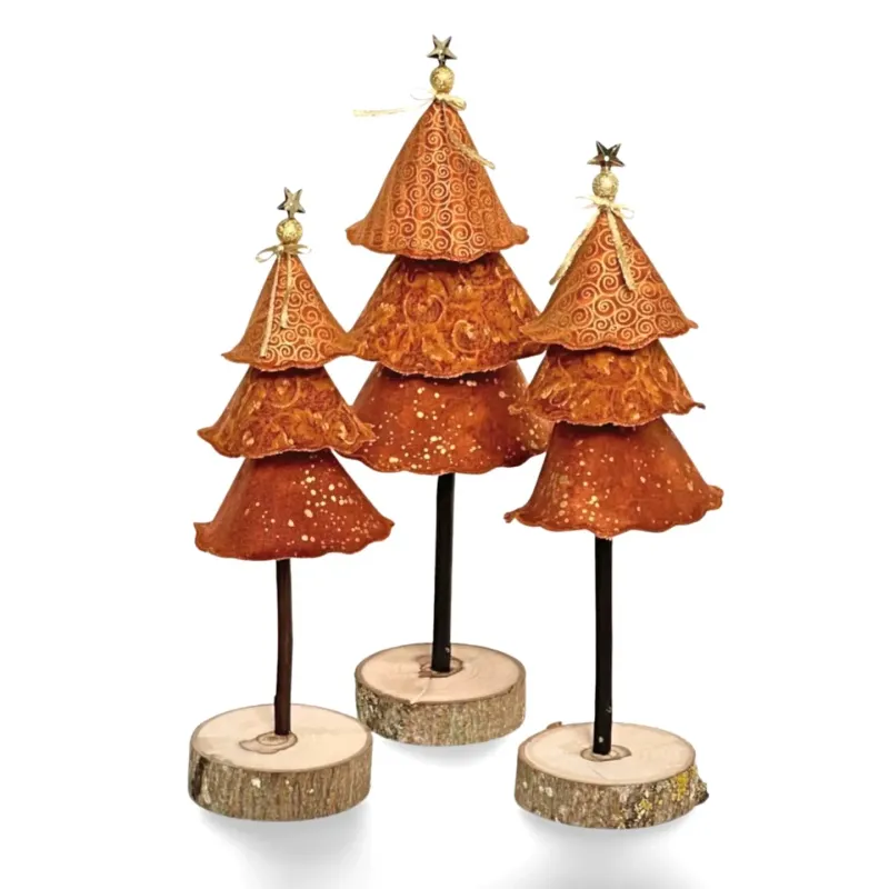 Decorative trees 22 cm copper-colored gold artificial Christmas tree