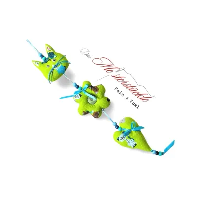 stoffgirlande handgemacht osteranhaenger gruen