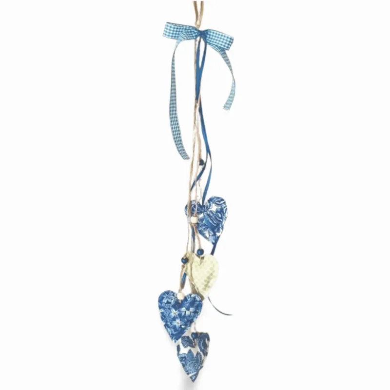 Window decoration heart garland country house blue decorative heart handmade Window hanger decorative hearts handmade interior design country house