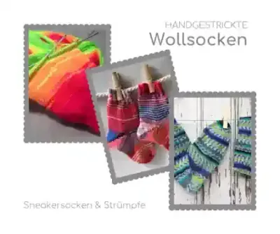 Hand-knitted wool socks in many colors – available for babies, children, and adults. Custom orders possible.