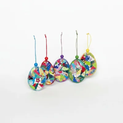 Easter bouquet decoration, colorful Easter eggs made of fabric