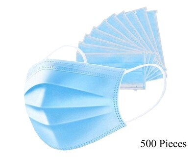7SHIELD Disposable CE and ISO Certified 3 Ply Surgical Face Mask with inbuild Nose clip and soft ear loops Surgical mask Water Resistant Surgical Mask  (Blue, Free Size, Pack of 500, 3 Ply)