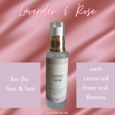 Refreshing Lavender &amp; Rose Floral Mist | 80ml, 2.70oz