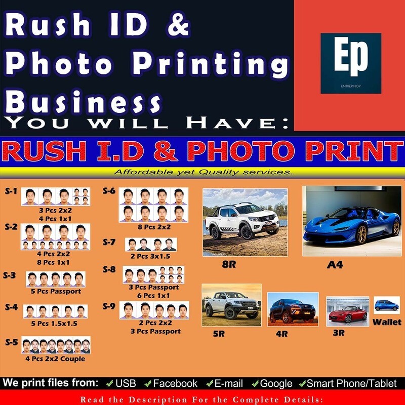 Rush I.D & Photo Printing Business Starter Package DOWNLOAD Version