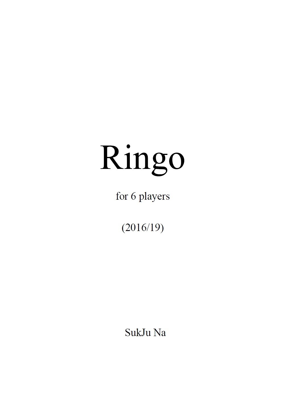 Ringo for 6 players (2016/19)