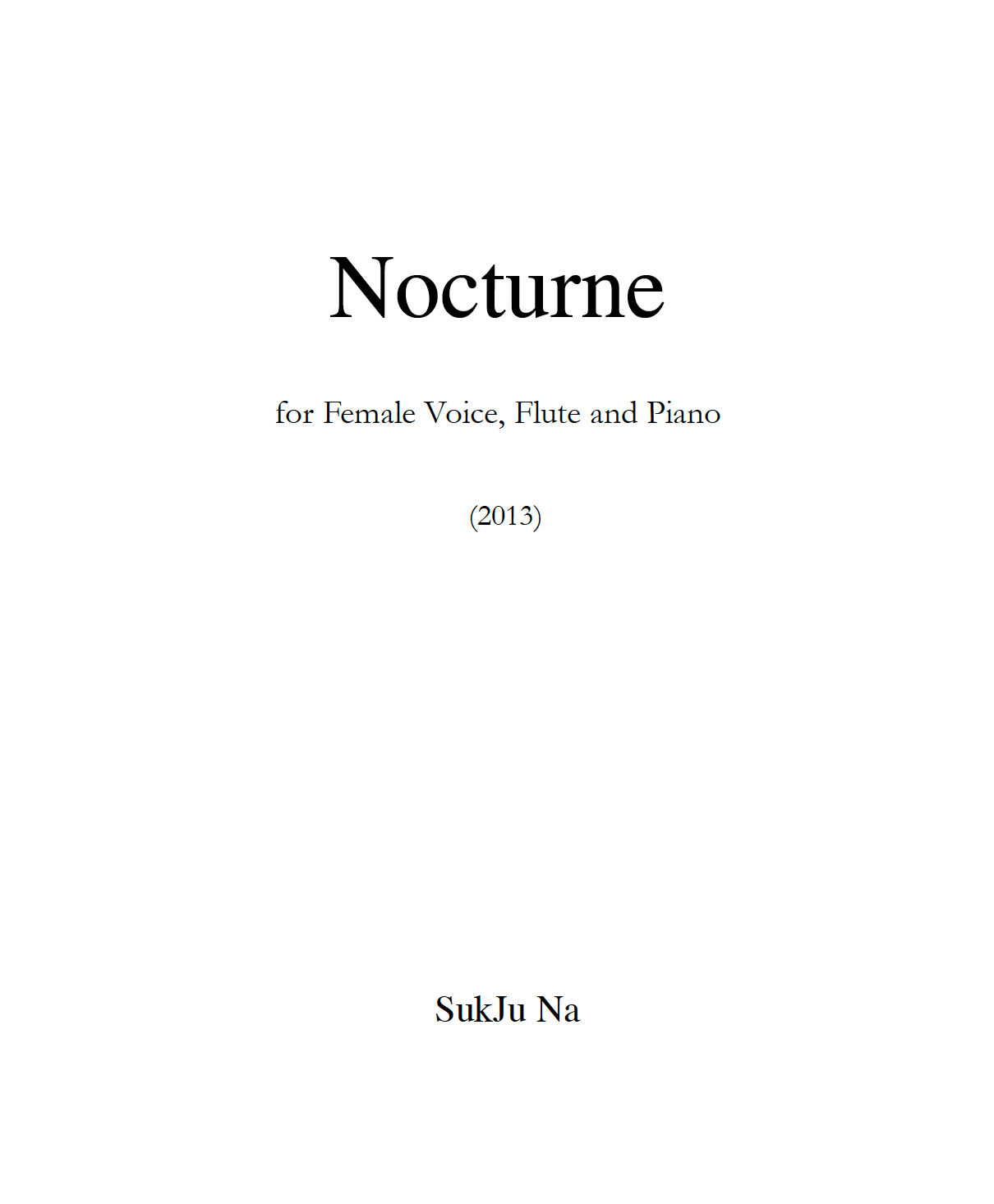 Nocturne for Female voice, Flute &amp; Piano (2013)