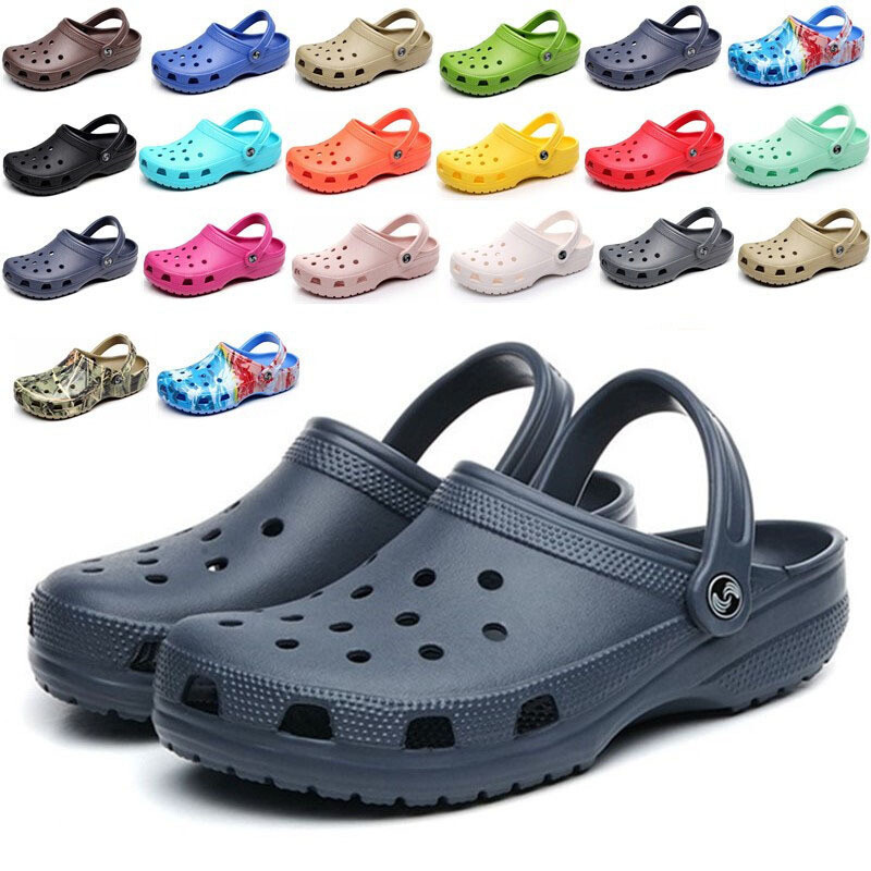 Mens Logo Bandana Clogs Real Croc Shoes Custom Design Eva Croc 
 Soft Pvc Sandalias Slip On Clogs Orange Black Marble Croc