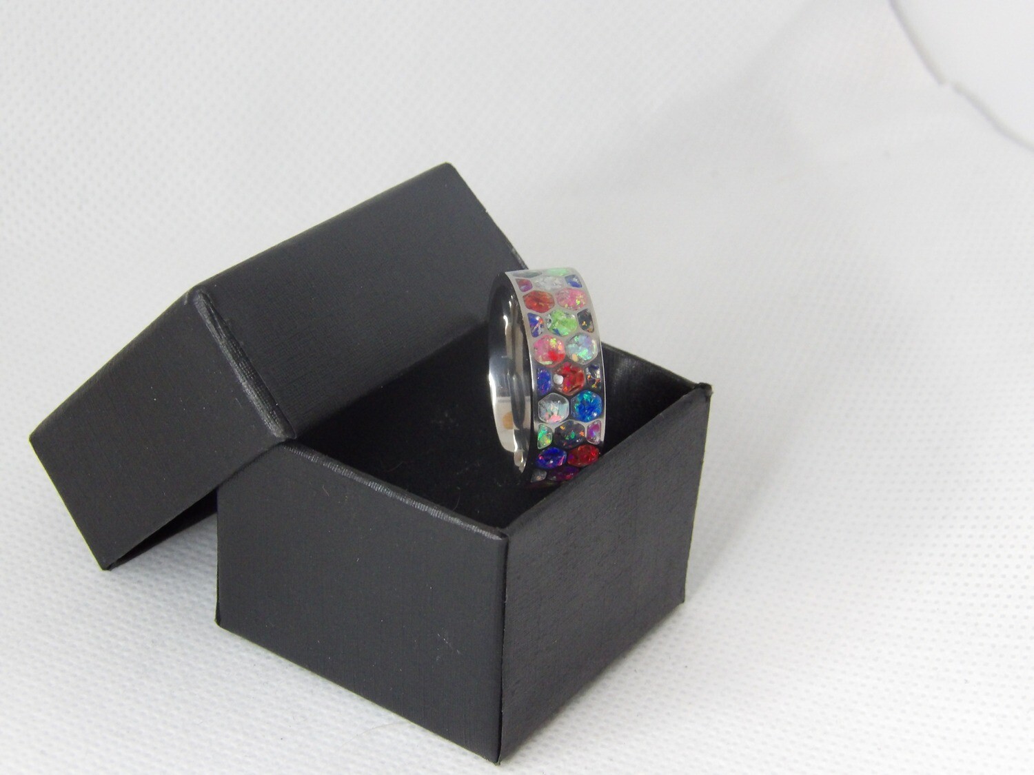 Opal Honeycomb Ring