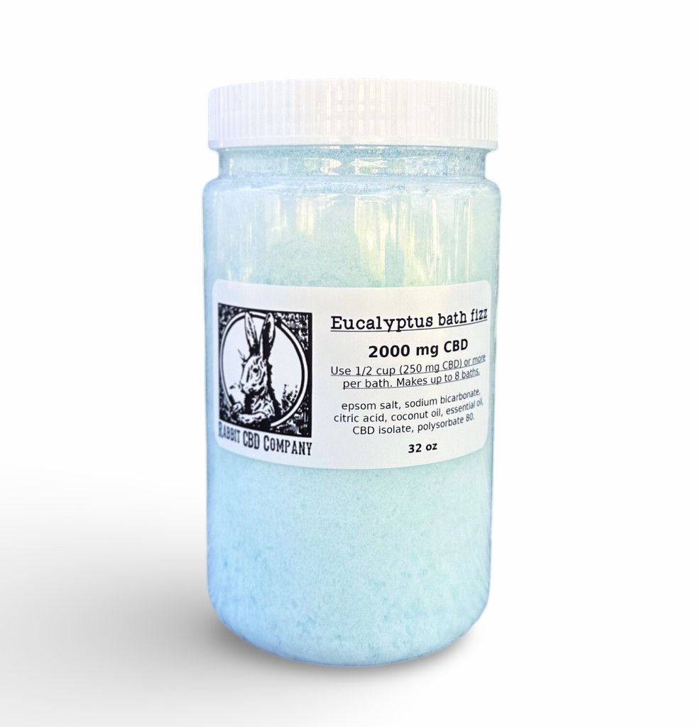 2000mg+ CBD Eucalyptus Bath Fizz, 32 oz