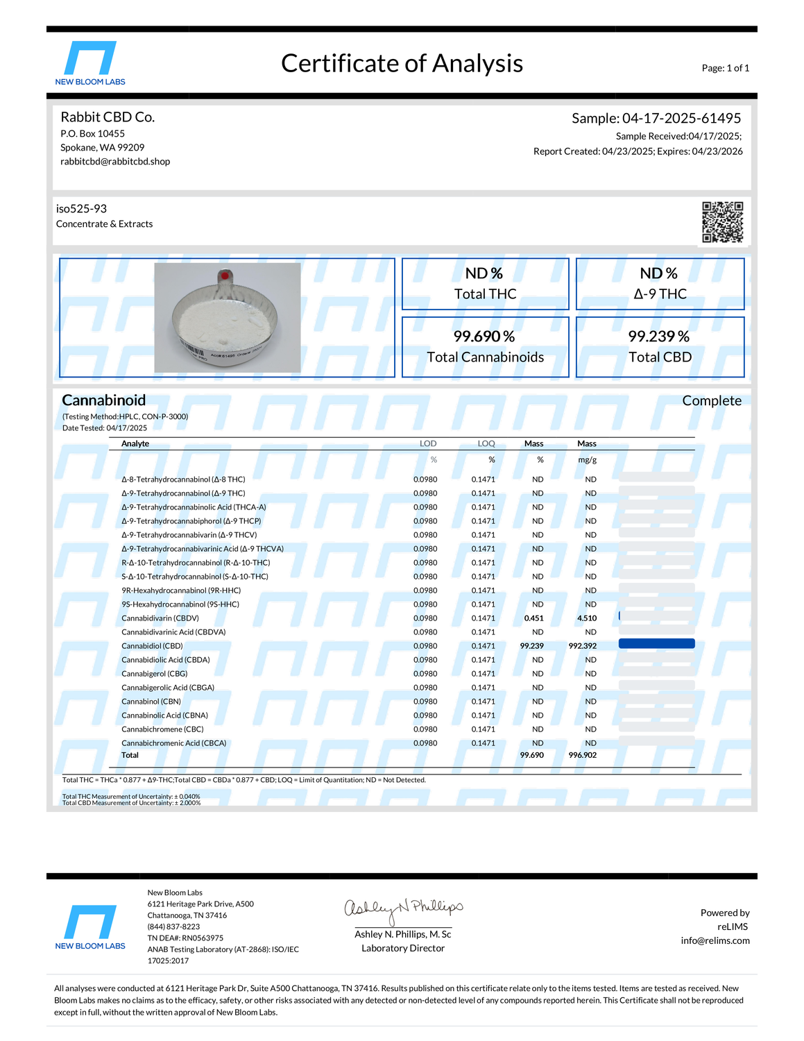 Cannabinoid Isolate · CBD, Choose: CBD · 5 gram