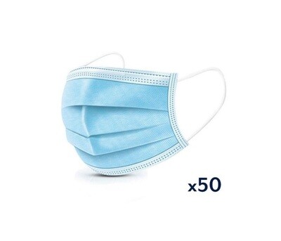 Masque chirurgical Type IIR à usage unique 50 pièces.