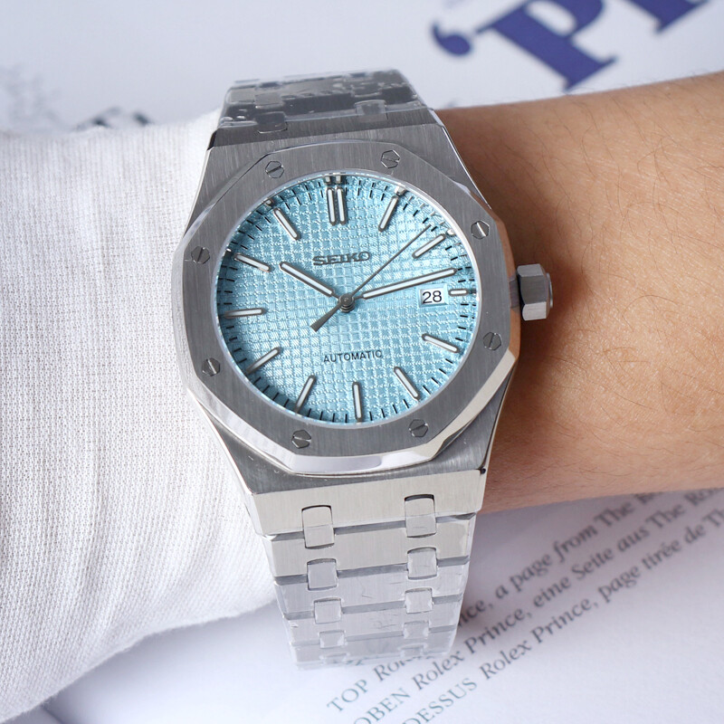 Seiko mod Royal Oak Tiffany Blue