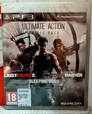 Ultimate Action Pack - PS3 Just Cause 2 + Sleeping Dogs + Tomb Raider