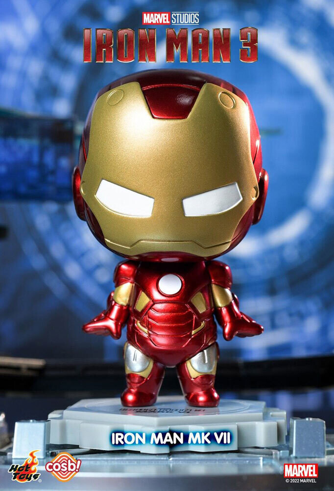 MARVEL STUDIOS IRON MAN 3: IRON MAN MARK 7 - COSBI MINI FIGURE HOT TOYS
