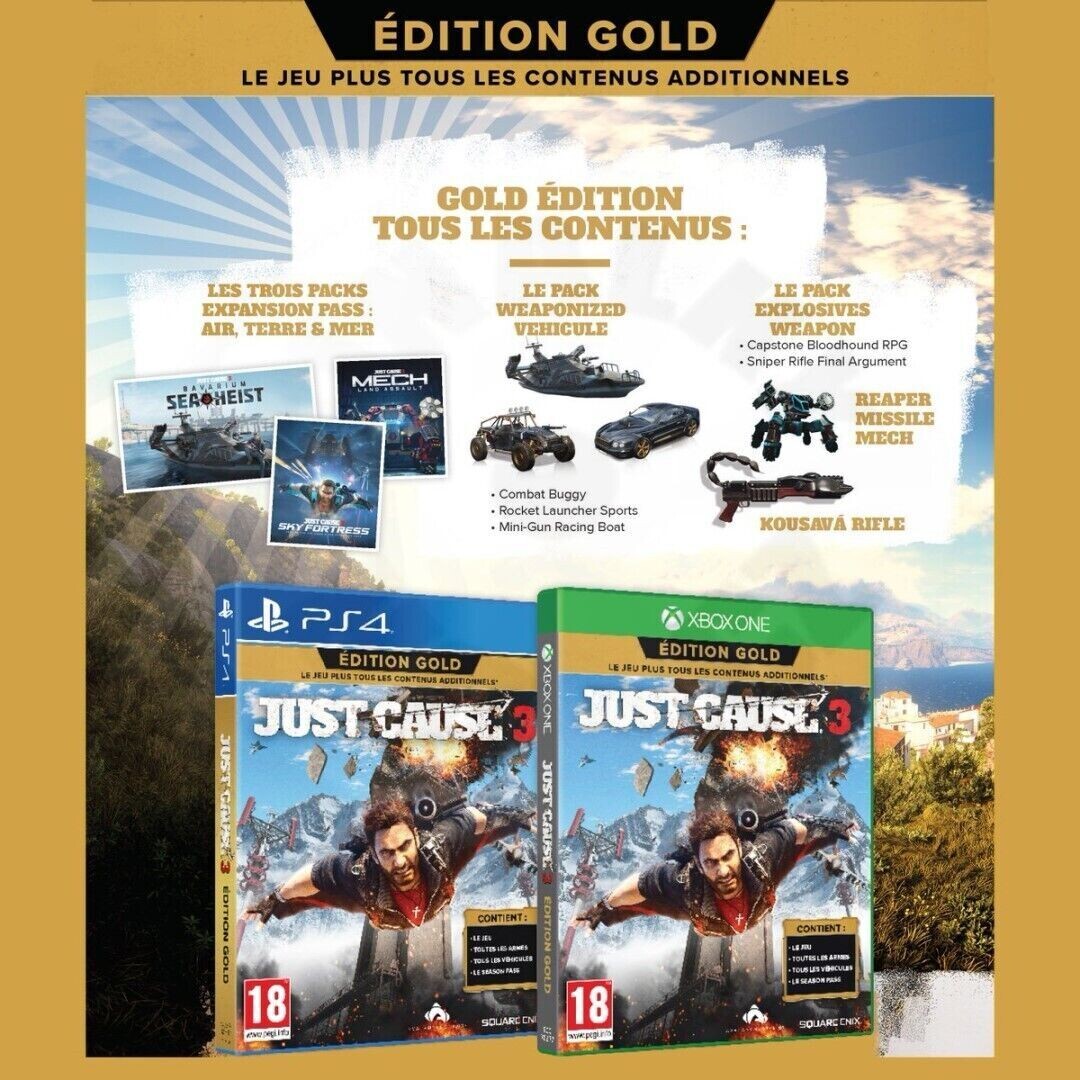 JUST CAUSE 3 GOLD EDITION - PS4 PLAYSTATION 4 INCLUDE TUTTI I DLC