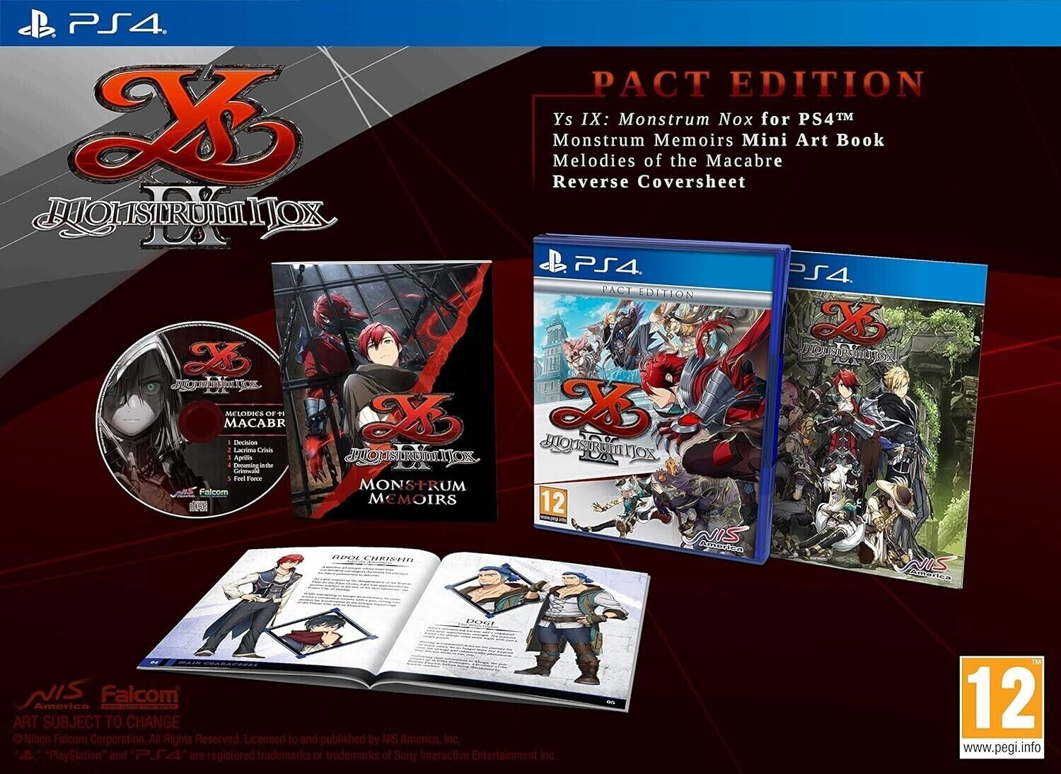 YS IX MONSTRUM NOX PACT EDITION - PS4 JRPG CON ARTBOOK E SOUNDTRACK