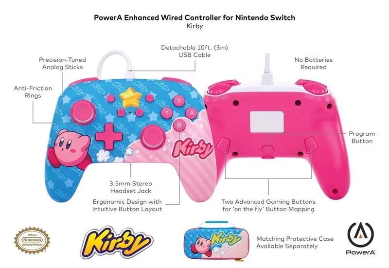 Controller Cablato Avanzato Kirby Per Nintendo Switch Power A