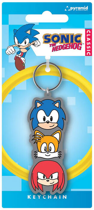 Portachiavi Rubber Keychain Sonic The Hedgehog Trio Pyramid Idea Regalo