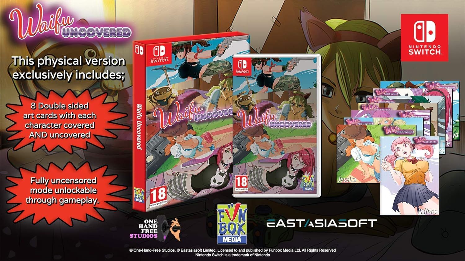Waifu Uncovered - Nintendo Switch Strip &#39;Em Up Edizione Speciale Con 8 Card EU