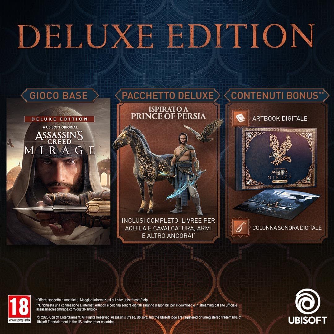 Assassin&#39;s Creed Mirage Deluxe Edition PS5 Playstation 5 EU Con Italiano
