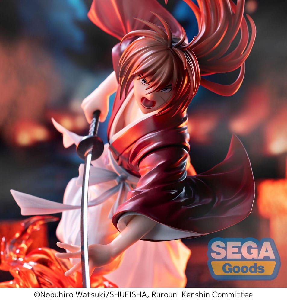 Rurouni Kenshin Samurai Vagabondo Statua Kenshin Himura Sega Luminasta 15cm