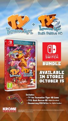 Ty The Tasmanian Tiger HD + Ty The Tasmanian Tiger 2: Bush Rescue HD Bundle -  Nintendo Switch Edizione Italiana