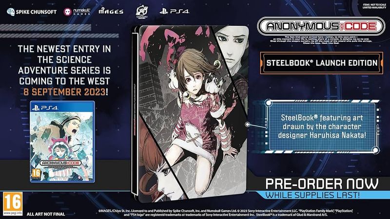 Anonymous;Code Steelbook Launch Edition PS4 Playstation 4 Visual Novel Scifi