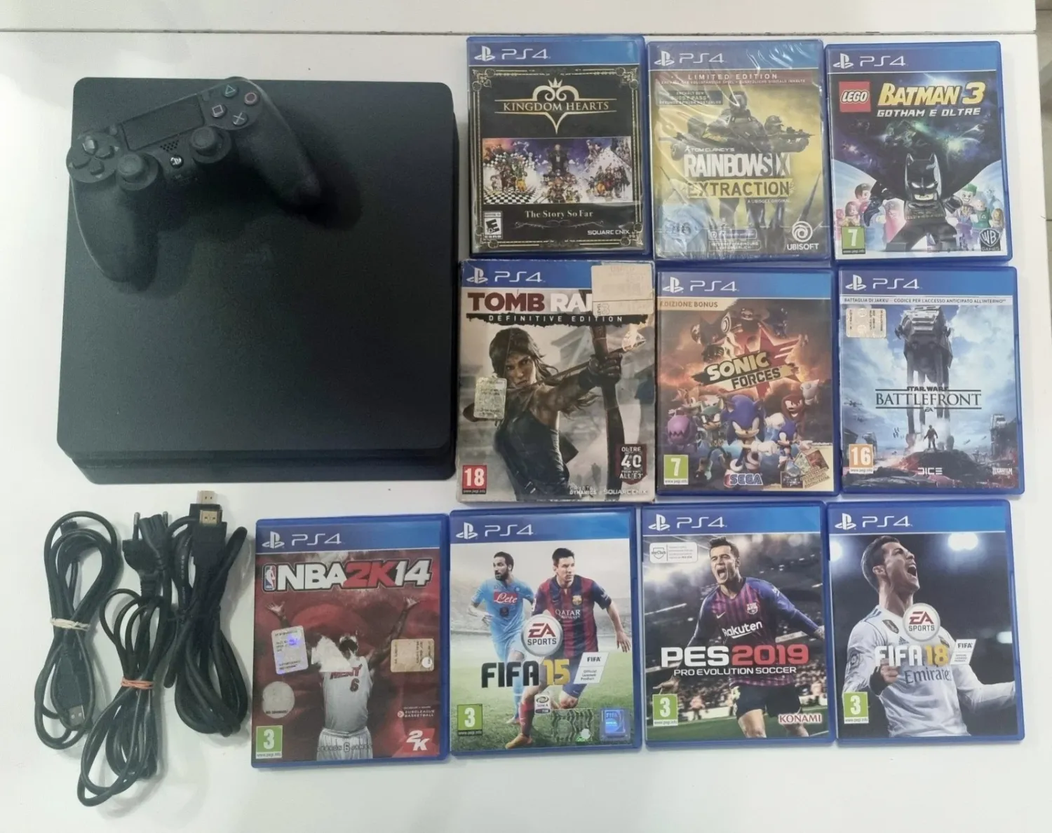 Console PS4 Slim CUH-2216B 1TB Black Con Dualshock V2 E 10 Giochi Usato Ottimo