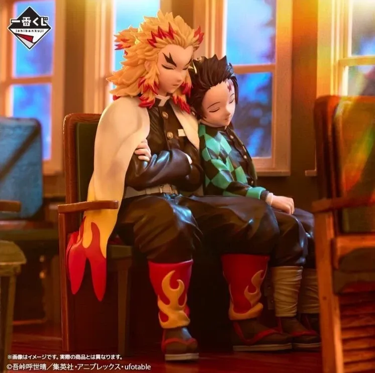 Demon Slayer Statua Tanjiro &amp; Kyojuro Bandai Ichibansho Revible Moment 17cm